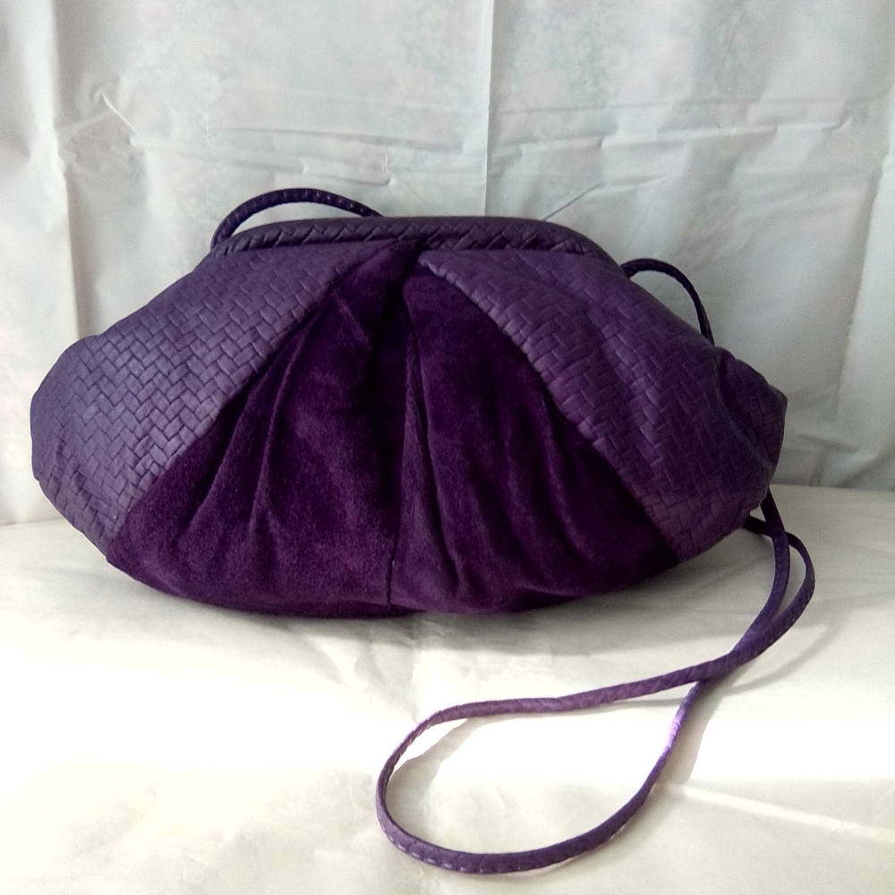 Vintage Samir Suede and Leather clutch/ Crossbody